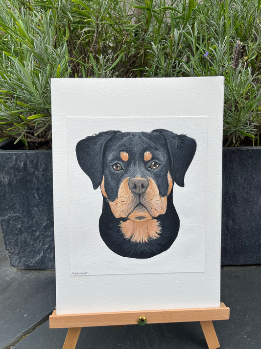 ORIGINAL ROTTWEILER PAINTING